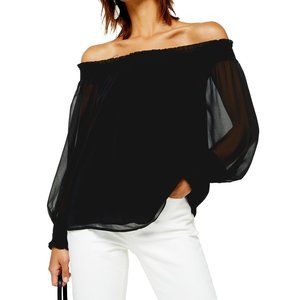 TOPSHOP Sheer Off Shoulder Blouse